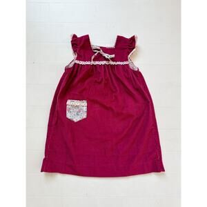 Vintage 1960 Health-Tex Toddler Corduroy Dress Pink 6X